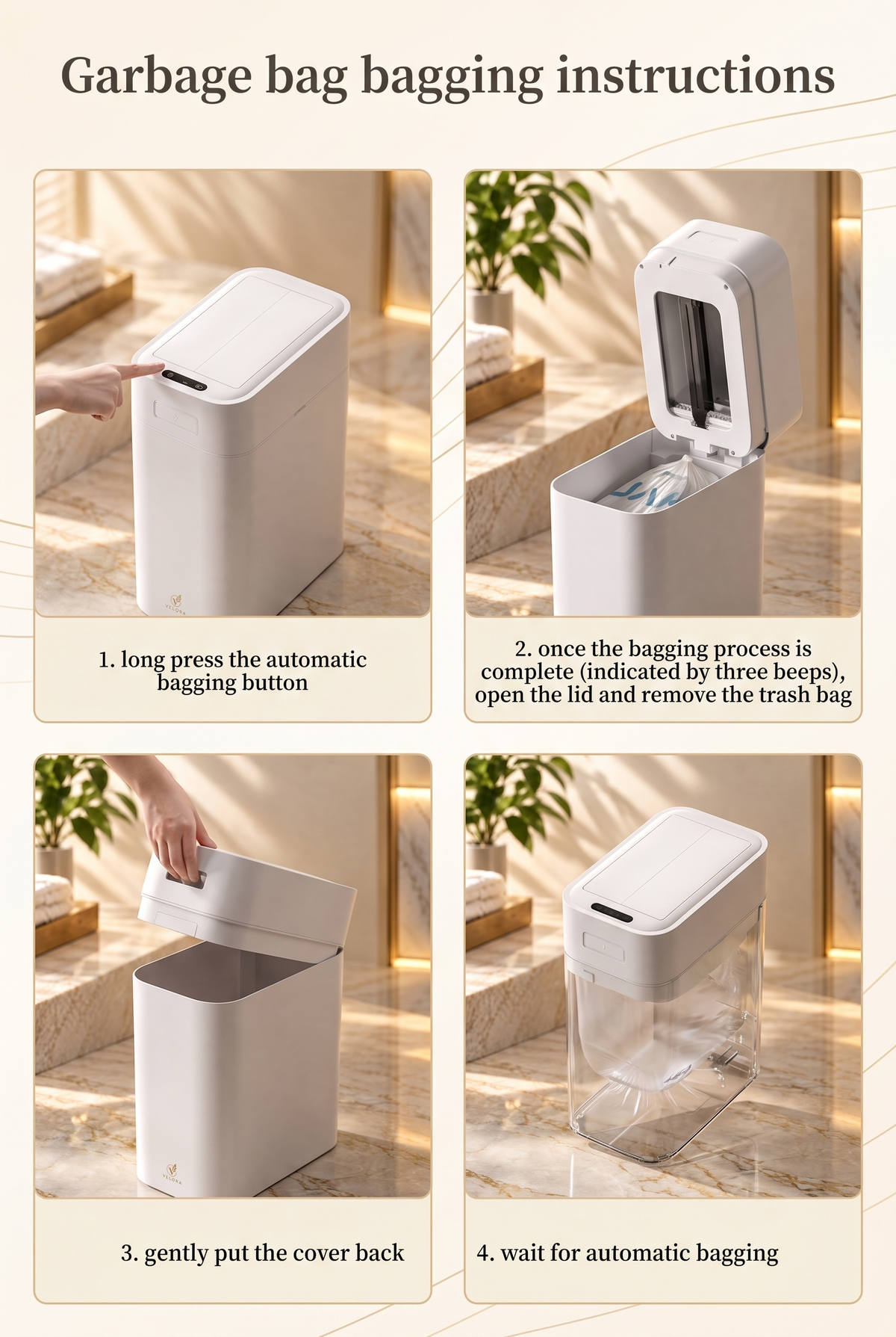 Velora EverFresh V2 | Luxury Smart Bathroom Disposal Bin