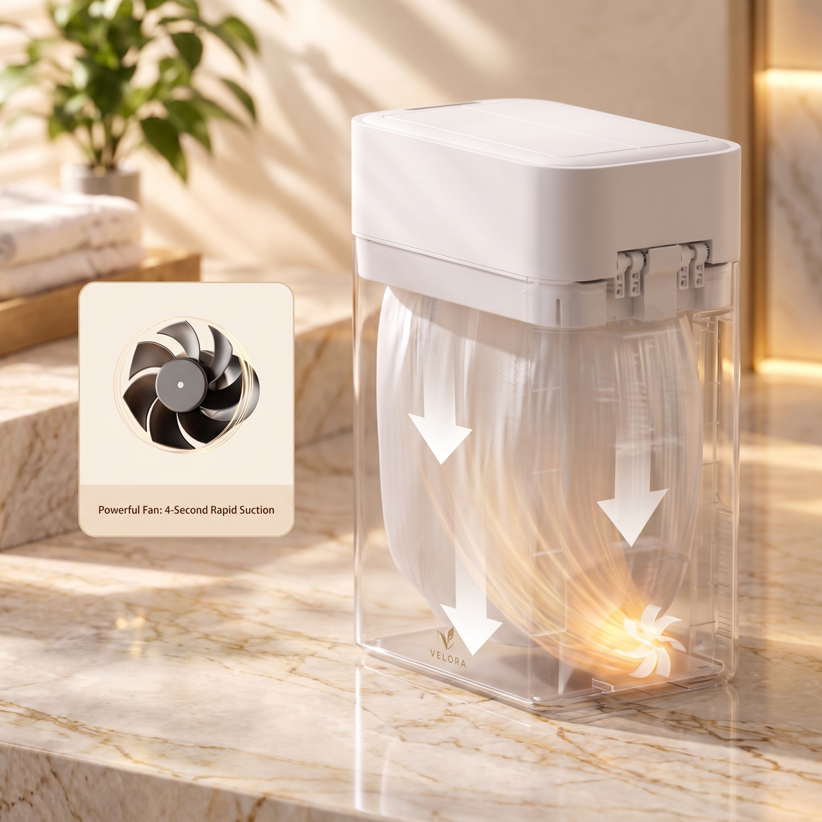Velora EverFresh V2 | Luxury Smart Bathroom Disposal Bin